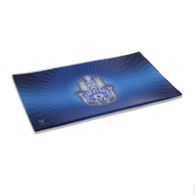 Laden Sie das Bild in den Galerie-Viewer, Syndikat „HAMSA BLUE“ Glas-Rolltabletts