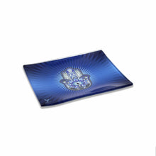 Laden Sie das Bild in den Galerie-Viewer, Syndikat „HAMSA BLUE“ Glas-Rolltabletts