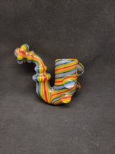Load image into Gallery viewer, Parison Glass Rainbow Linework Sherlock Pipe