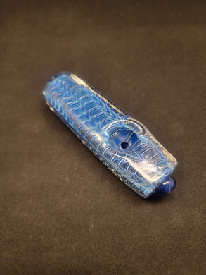 8 Mile Handpfeifenkopf aus rauchblauem Glas, 10,2 cm