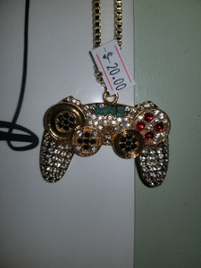 Fashion Jewelry PlayStation Controller X MW3 (Modern Warfare 3) Blinged Out Chain Necklace