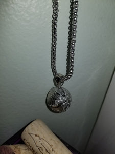 Fashion Jewelry Basketball Blinged Out Gold Chain Necklace