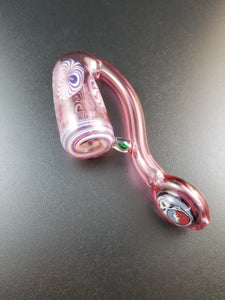 Eran Park Glass Emerald Dichro and Ruby Wig Wag Dead Head Sherlock Pipes