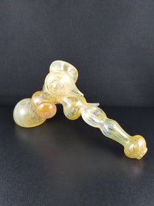 Oats Glass Silver & Gold Fumed Bubbler Pipe #2