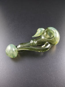 Oats Glass Green Money Spoon Pipe #9