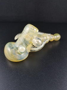 Oats Glass Silver & Gold Fumed Hammer Pipe #13