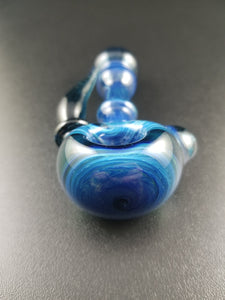 Blaue Löffelpfeife aus Haferglas #24