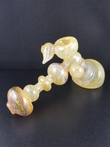 Oats Glass Silver & Gold Fumed Bubbler Pipe #33