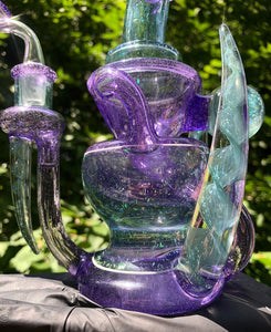 Rosco Glass Purple Lollipop and Emerald Dichro over Sapphire Upside down Recycler Set