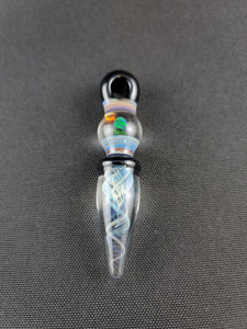 Erin Cartee Glass Astral Tail Pendant w Black Opal