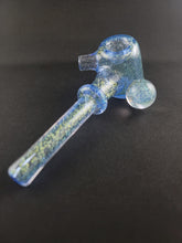 Load image into Gallery viewer, Lotus Star Transparent Blue Dichro LowRider Hammer Pipe