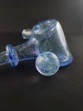 Cargar imagen en el visor de la galería, Lotus Star Transparent Blue Dichro LowRider Hammer Pipe