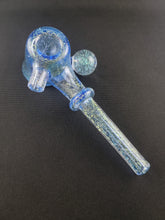 Load image into Gallery viewer, Lotus Star Transparent Blue Dichro LowRider Hammer Pipe