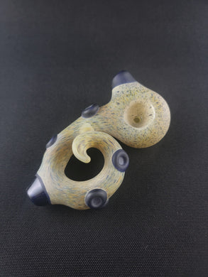 Pop Eye Glass Tan and Blue Tentacle Pipe