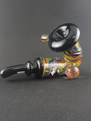 Parison X Djinn Glass Rainbow Wig Wag and Crushed Opal Sherlock Pipe