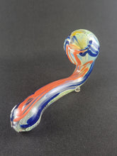 Load image into Gallery viewer, Hippie Hookup Fumed &amp; Colored Lines Sherlock Pipe