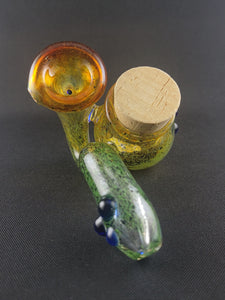 Erin Cartee Glass Sherlock Pipe W Stash Jar