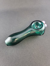 Load image into Gallery viewer, Hippie Hookup Teal Bowl Pipe With Flower