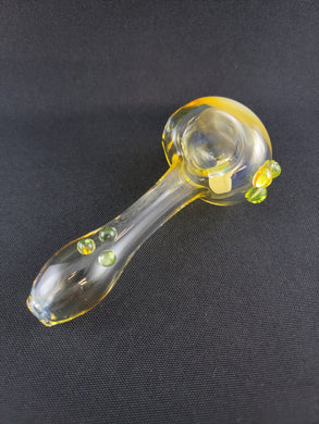 Lotus Star Glass Heady Gold Fumed Bowl Pipe W/ Bubbles