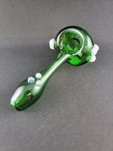Cargar imagen en el visor de la galería, Lotus Star Glass Green Swirl Bowl Pipe
