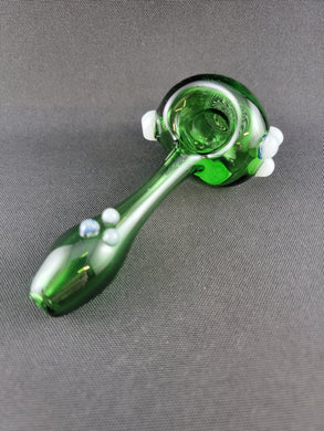 Lotus Star Glass Green Swirl Bowl Pipe