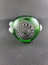 Cargar imagen en el visor de la galería, Lotus Star Glass Green Swirl Bowl Pipe