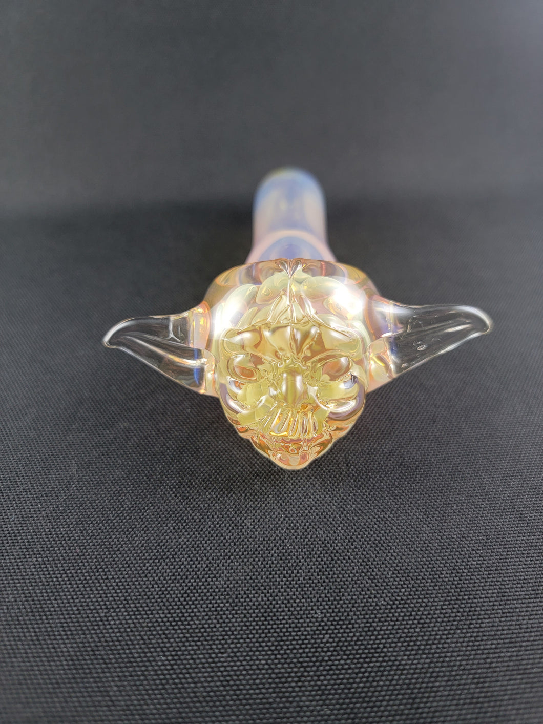 Eran Park Glass Sculpted Fumed Yoda Head Bowl Pipe