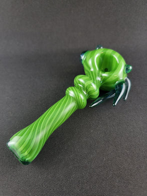 Hare On Fire Glass Bowl Pipe w Spikes