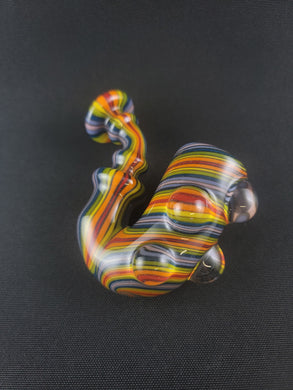 Parison Glass Rainbow Linework Sherlock Pipe