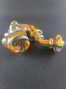 Parison Glass Rainbow Linework Sherlock Pipe