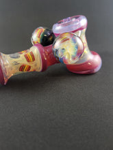 Load image into Gallery viewer, Djinn Glass Large Telemagenta &amp; Fumed Hammer Bowl Pipe W/ Dichro Milli Chips