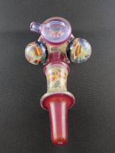 Cargar imagen en el visor de la galería, Djinn Glass Large Telemagenta &amp; Fumed Hammer Bowl Pipe W/ Dichro Milli Chips