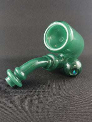 Djinn Glass Light Green Sherlock Pipe W/ Opal