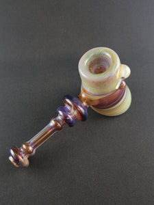 Djinn Glass Green & Purple Striker Hammer Bowl Pipe