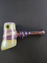 Cargar imagen en el visor de la galería, Djinn Glass Green &amp; Purple Striker Hammer Bowl Pipe