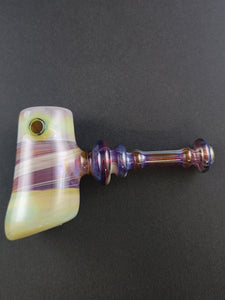Djinn Glass Green & Purple Striker Hammer Bowl Pipe
