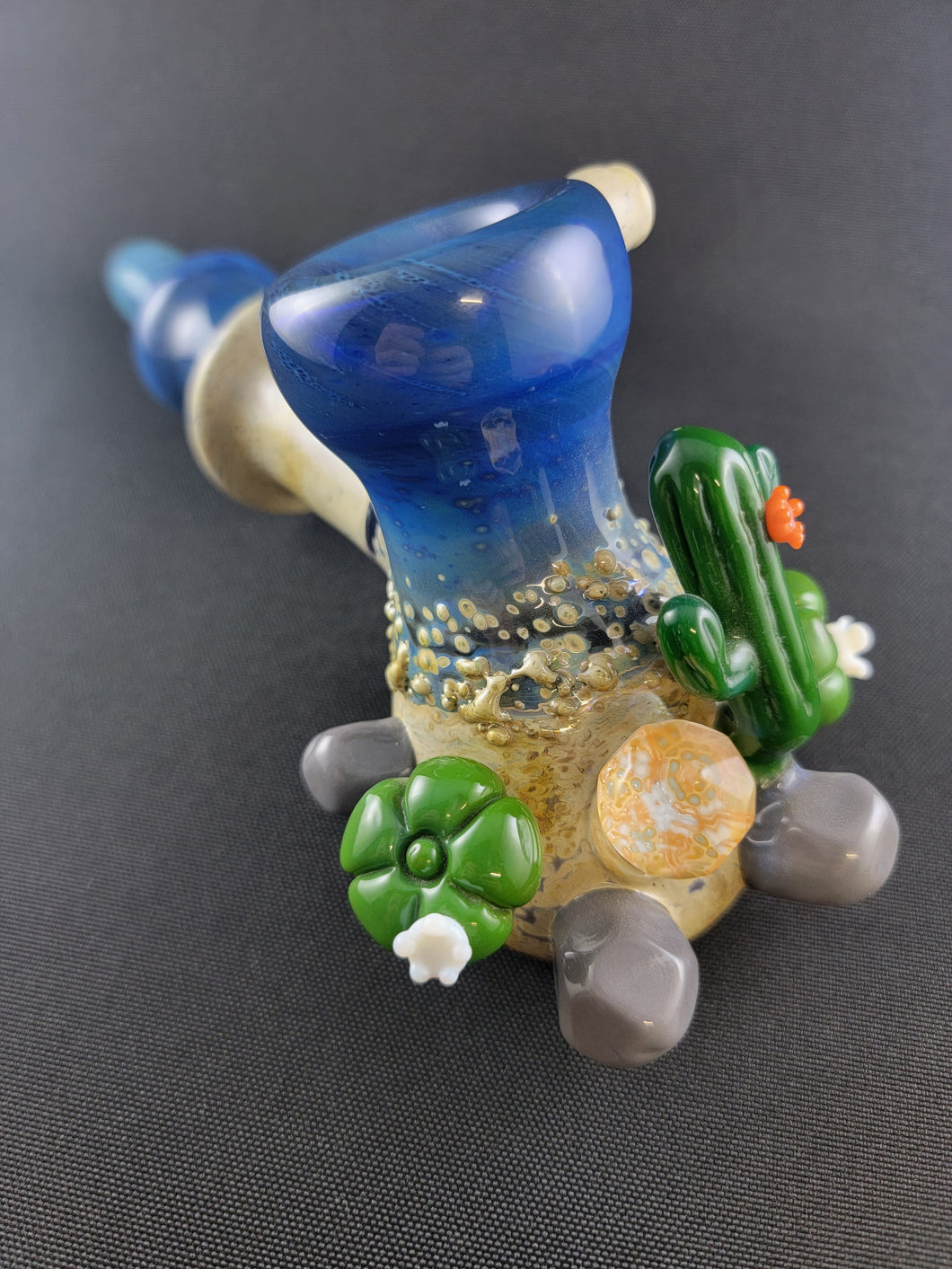 Djinn Glass Large Desert Themed Hammer Bowl Pipe W/ Facet