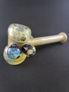 Djinn Glass Large Tan & Fumed Hammer Bowl Pipe