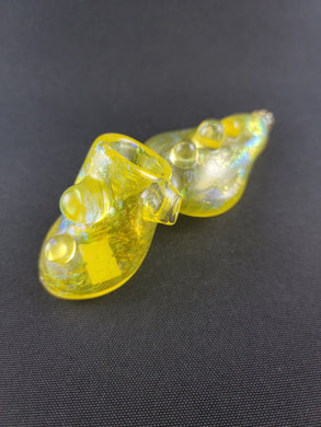 Parison Glass Dichro Yellow Lemon Party Hammer Bowl Pipe