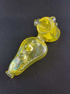 Parison Glass Dichro Yellow Lemon Party Hammer Bowl Pipe