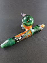 Load image into Gallery viewer, EastWood420 Glass Green W/ Wig Wag Hammer Bowl Pipe