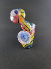 Cargar imagen en el visor de la galería, Parison Glass Rainbow Dichro Standing Hammer Bowl Pipe