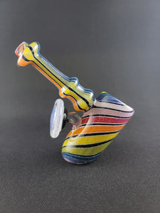 Parison Glass Rainbow Dichro Standing Hammer Bowl Pipe
