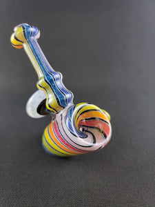 Parison Glass Rainbow Dichro Standing Hammer Bowl Pipe