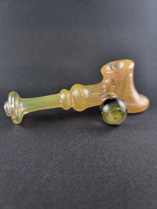 Parison Glass Fumed W/ Bubble Trap Hammer Bowl Pipe
