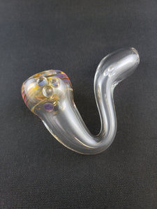 Hippie Hookup Glass Clear Sherlock Pipe W Linework 1-4