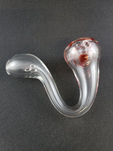 Hippie Hookup Glass Clear Sherlock Pipe W Linework 1-4
