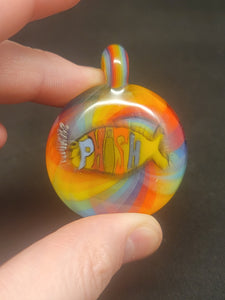 Eran Park Glass Rainbow Phish Pendant #2