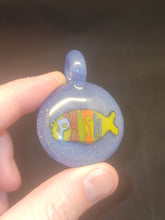 Load image into Gallery viewer, Eran Park Glass Phish Pendant Light Blue Crushed Opal #2
