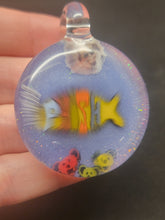 Load image into Gallery viewer, Eran Park Glass Phish Pendant Light Blue Crushed Opal #2